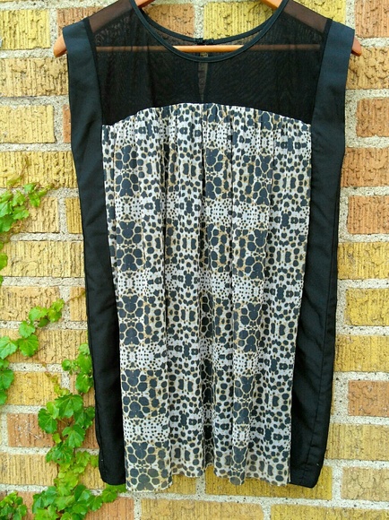 Anthropologie Tops - Anthro Weston Wear black/lepoard print small top